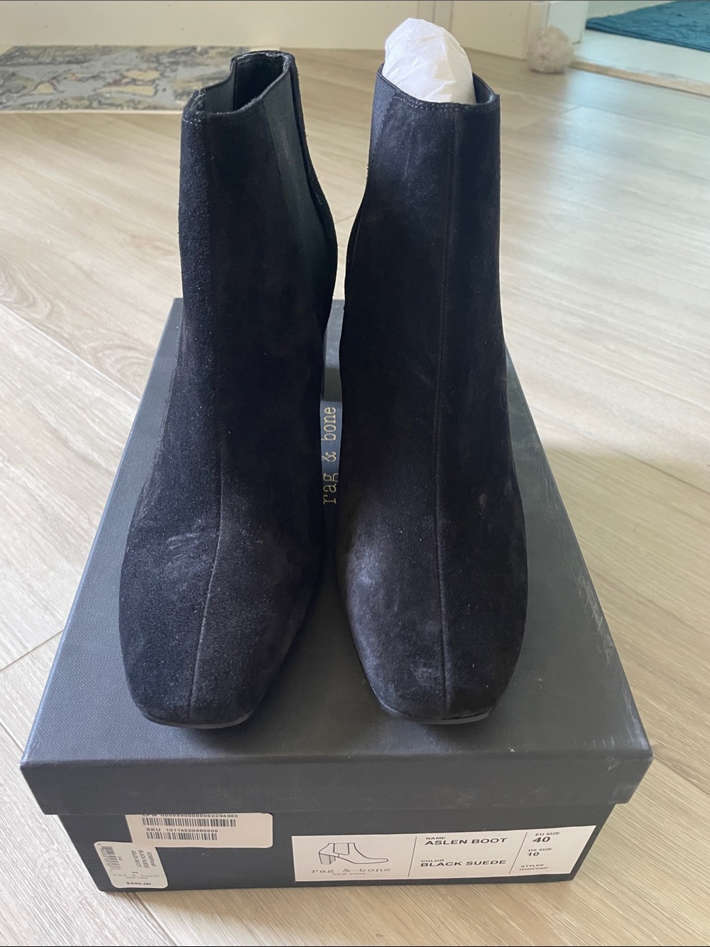 Rag & Bone Aslen Black Suede Ankle Boots - Women's Chelsea Style